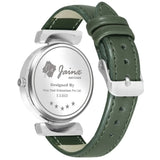 Green Dial Leatherette Strap Analog Watch For Women