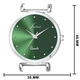 Green Dial Leatherette Strap Analog Watch For Women 