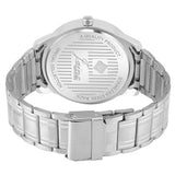 silver steel chain analog watch