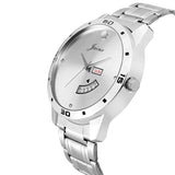 Silver Dial Steel Chain Analog Watch For Men