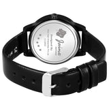 Black Day & Date Feature Genuine Leather Strap Analog Watch - For Women JW645