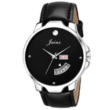  Black Dial Leather Strap Analog Watch For Men
