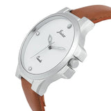 Formal White Dial Brown Leather Strap Analog Watch For Men