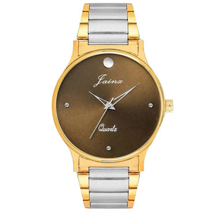 brown dial golden and silver chain premium watch for men