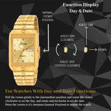 Golden Premium Day & Date Feature Dial Analog Watch For Men