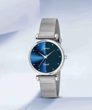 Jainx Blue Dial Steel Mesh Chain Analog Watch For Women