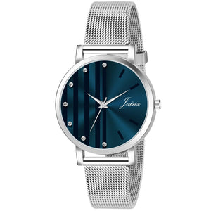 Jainx JW688 Blue Dial Steel Mesh Chain Analog Watch - For Women - Nice Deal Enterprises Pvt. Ltd.