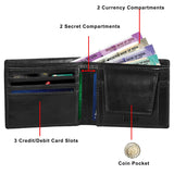 Men Casual, Formal, Evening/Party Black Artificial Leather Wallet (3 Card Slots) - Jainx Store