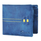 Men Casual Blue Genuine Leather Wallet - Mini  (5 Card Slots)