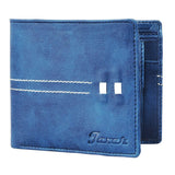 Men Casual Blue Artificial Leather Wallet - Mini  (5 Card Slots)