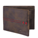 Men Casual Brown Genuine Leather Wallet - Mini  (3 Card Slots)