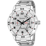 Men's Grey Dial Analogue Watch with Day/Date Function and Steel Chain - JXRM2157