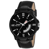 Men's Analog Watch with Black Day and Date Function and Leatherette Strap - JXRM2101