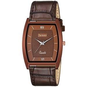 Men's Analog Watch with Brown Leather Strap and Slim Square Design - JXRM2137 - Jainx Store