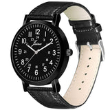 Men's Black Dial Leather Strap Analog Watch - JM7145 - Jainx Store