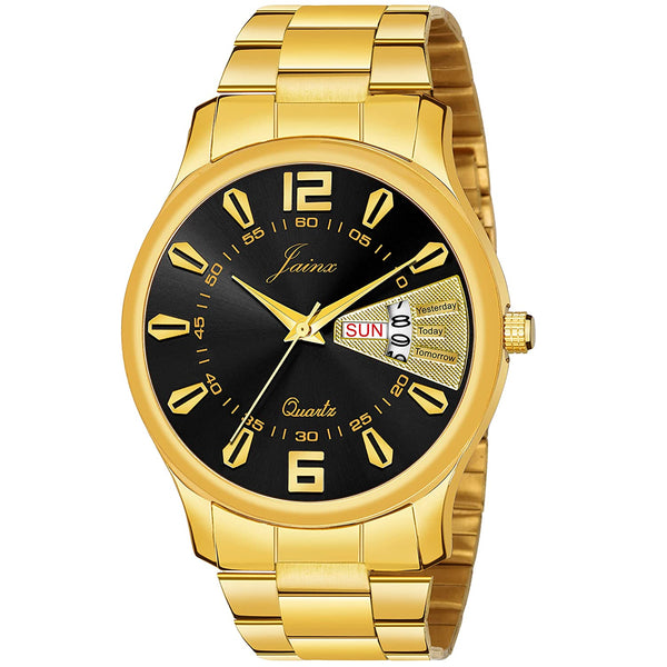 Premium Day and Date Function Golden Chain Analog Watch For Men JM11 Jainx Store