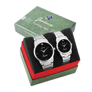 Couple's Black Dial Stainless Steel Chain Analog Watch - Jainx JC459 - Jainx Store