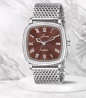 Jainx Brown Dial Steel Chain Analog Wrist Watch for Men