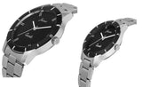 Jainx Couple'S Black Dial Steel Chain Analog Watch - JC423