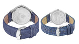 Jainx Stylish Couple'S Denim Strap Analog Watch - JC439