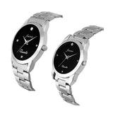 Couple's Black Dial Stainless Steel Chain Analog Watch - Jainx JC459