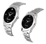 Jainx Couple'S Black Dial Stainless Steel Chain Analog Watch - JC459