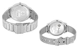 Jainx Couple'S Blue Dial Day & Date Function Stainless Steel Chain Analog Watch - JC479