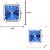 Jainx Minimalist Square Dial Steel Chain Gift Set Analog Watch For Couple JC9408