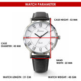 Jainx Black Leather Strap Corporate Gift Set Analog Wrist Watch for Couple -JC9410