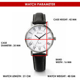Jainx Black Leather Strap Corporate Gift Set Analog Wrist Watch for Couple -JC9410