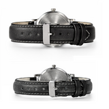 Jainx Black Leather Strap Corporate Gift Set Analog Wrist Watch for Couple -JC9410