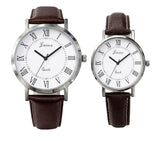 Jainx Brown Leather Strap Corporate Gift Set Analog Wrist Watch for Couple - JC9411