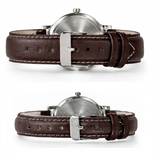 Jainx Brown Leather Strap Corporate Gift Set Analog Wrist Watch for Couple - JC9411