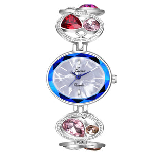 Jainx Silver Bracelet & Stone Studded Gift Set Analog Watch - For Women JGS001