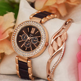 Jainx Maroon Bracelet Gift Set Combo with Analog Watch - for Women