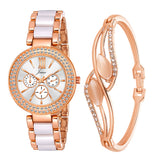 Jainx White Bracelet Gift Set Combo with Analog Watch - for Women