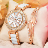 Jainx White Bracelet Gift Set Combo with Analog Watch - for Women