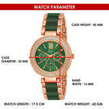 Jainx Green Stylish Bracelet Gift Set Combo with Analog Wrist Watch for Women - JGS011