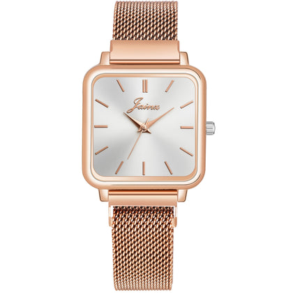 Jainx Rose Gold Stylish Bracelet Gift Set Combo with Analog Wrist Watch for Women - JGS012