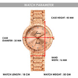 Jainx Rose Gold Stylish Bracelet Gift Set Combo with Analog Wrist Watch for Women - JGS013