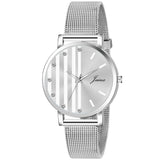 Jainx Silver Stylish Bracelet Gift Set Combo with Analog Wrist Watch for Women - JGS015