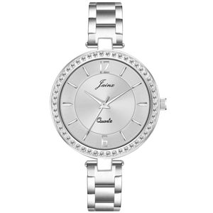 Jainx Silver Stylish Bracelet Gift Set Combo with Analog Wrist Watch for Women - JGS016