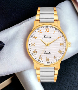 Jainx Two Tone Golden Premium Analog Watch - For Men JM1101