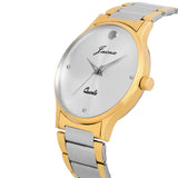 Jainx Silver Dial Golden Premium Analog Watch - For Men JM1104
