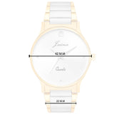 Jainx Silver Dial Golden Premium Analog Watch - For Men JM1104