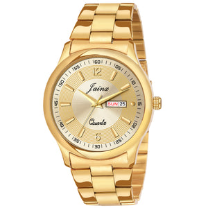 Jainx Premium Gold Day & Date Function Dial Analog Watch - For Men JM1133
