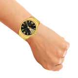 Jainx Premium Day And Date Function Golden Chain Analog Watch For Men - JM1156