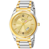 Jainx Premium Day And Date Function Golden Dial Analog Watch - For Men JM1158