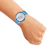 Jainx Sports Silver Day & Date Function Blue Chain Analog Watch - For Men JM1160