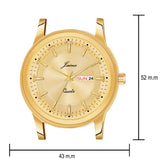 Jainx Premium Day & Date Feature Golden Dial Analogue Watch For Men - JM1175